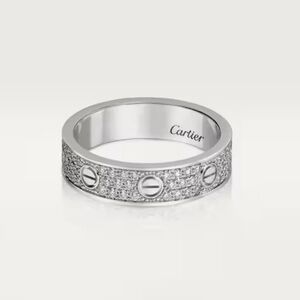 Cartier Love Ring Small Model Paved Diamonds Size 62mm / 10 18K White Gold $8700